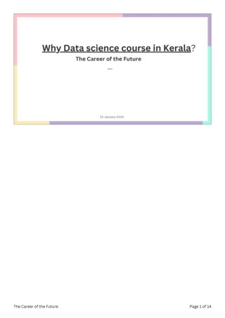 Data science  the  Career of the Future