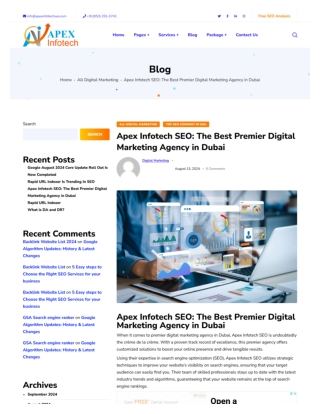 The Best Premier Digital Marketing Agency in Dubai - apexinfotechseo.com