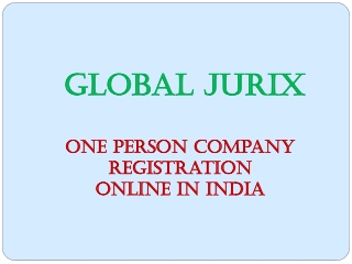 Online One Person Company (OPC) Registration in Delhi India