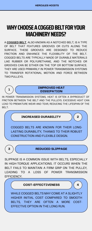 Why Choose a Cogged Belt for Your Machinery Needs?