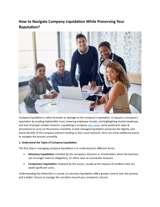 How to Navigate Company Liquidation While Preserving Your Reputation