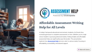 Affordable Assessment Writing Help for All Levels