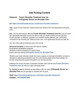 Expert Frozen Shoulder Treatment Near Me_ Consult an Orthopedic Doctor for Shoulder Pain Relief