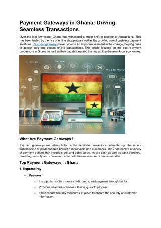 Payment Gateways in Ghana