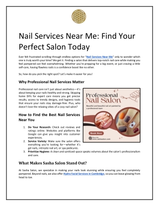 Nail Services Near Me: Find Your Perfect Salon Today