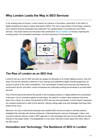 Why London Leads the Way in SEO Services