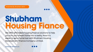 Shubham Housing Finance: Update Housing Loan Interest Rates Jan 2025