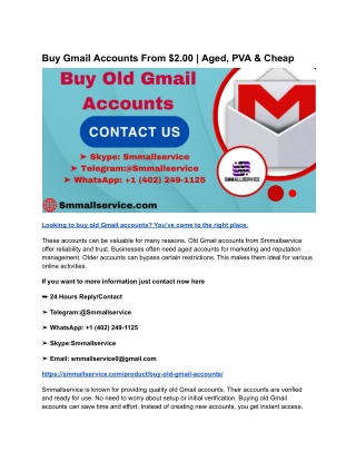 Buy Gmail Accounts From $2