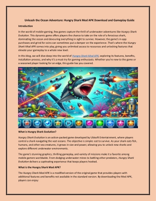 Unleash the Ocean Adventure: Hungry Shark Mod APK Download and Gameplay Guide