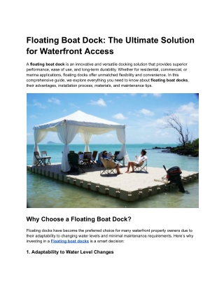 Floating Boat Dock