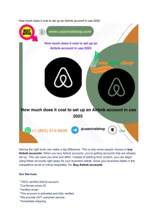 How much does it cost to set up an Airbnb account in usa 2025