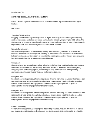 Digital divya panchal is a certified digital marketer in mumbai