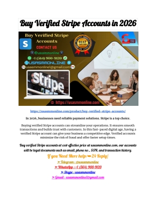 Buy Verified Stripe Account 2025, I'm all Account Seller of all types.