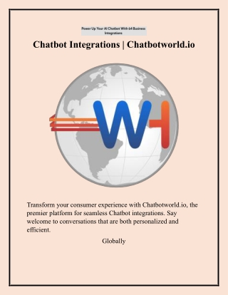 Chatbot Integrations  Chatbotworld.io