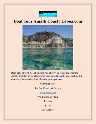 Boat Tour Amalfi Coast  Laboa.com