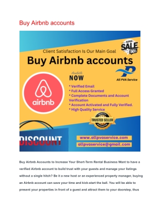 Buy Airbnb accounts