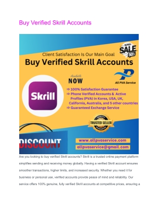 Buy Verified Skrill Accounts