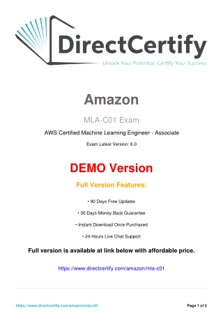 "MLA-C01 Q&A in a Simple and Easy-to-Follow PDF Format"