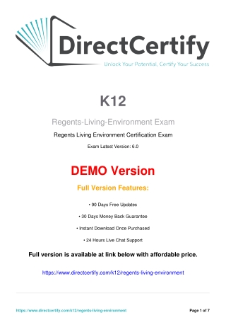 "Regents Living Environment Q&A in a Simple PDF Format"