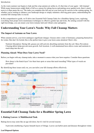 “Essential Fall Cleanup Tasks for a Healthier Spring Lawn”