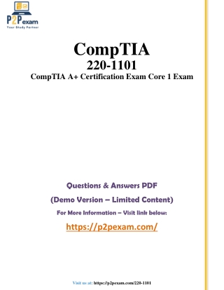 CompTIA A-220-1101 Q&A with Simple PDF Guide for Exam Prep
