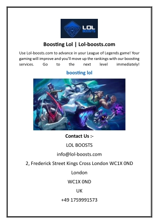 Boosting Lol  Lol-boosts.com
