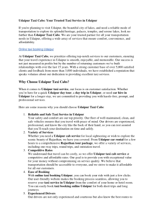 Taxi, Cab Service in Udaipur | Car hire in Udaipur - Udaipur Taxi Cabs