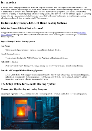 Discovering Energy-Efficient Heating Unit Installations