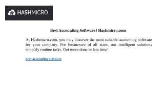 Best Accounting Software Hashmicro.com
