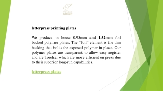 Durable Letterpress Plates – Perfect Imprints