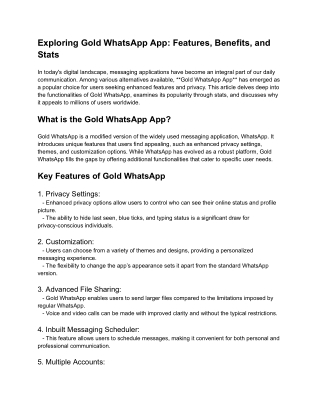 Exploring Gold WhatsApp App_ Features, Benefits, and Stats
