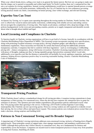 How Much Can a Towing Company Legally Charge in North Carolina?