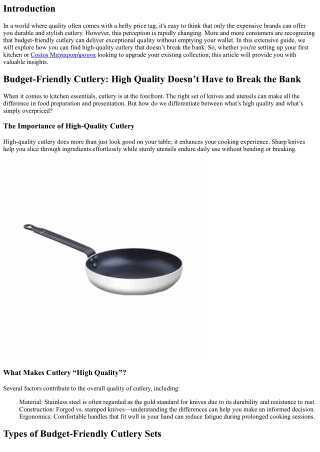 Budget-Friendly Cutlery: High Quality Doesn’t Have to Break the Bank