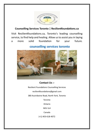 Counselling Services Toronto  Resilientfoundations.ca