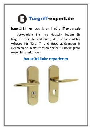 haustürklinke reparieren  türgriff-expert.de