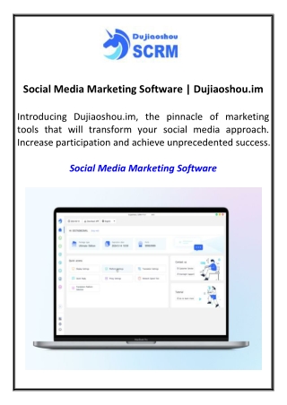 Social Media Marketing Software  Dujiaoshou.im