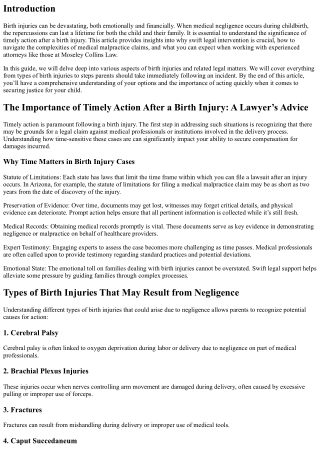 “The Importance of Timely Action After a Birth Injury: A Lawyer’s Advice”