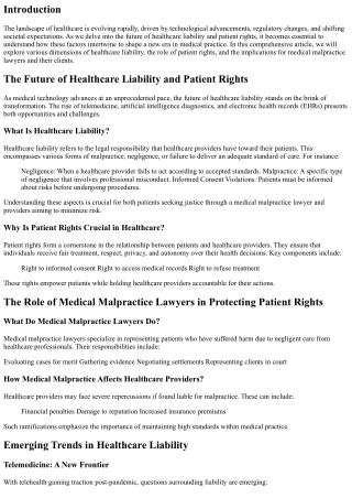 The Future of Healthcare Liability and Patient Rights