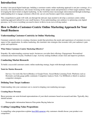 How to Build a Customer-Centric Online Marketing Approach for Your Small Busines