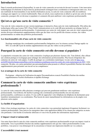 Carte de Visite Connectée : La Nouvelle Norme du Monde Professionnel