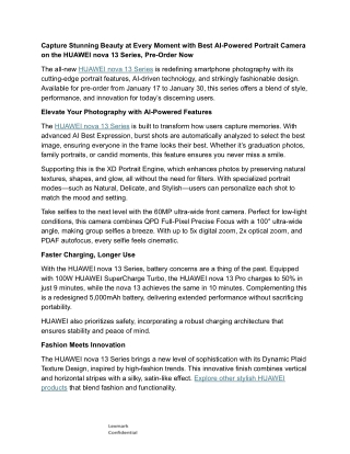 HUAWEI nova 13 Series Pre-Order Philippines