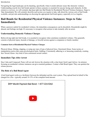 Bail Bonds for Residential Violence Cases: Steps to Take Immediately