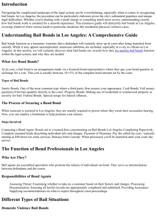 Understanding Bail Bonds in Los Angeles: A Comprehensive Guide