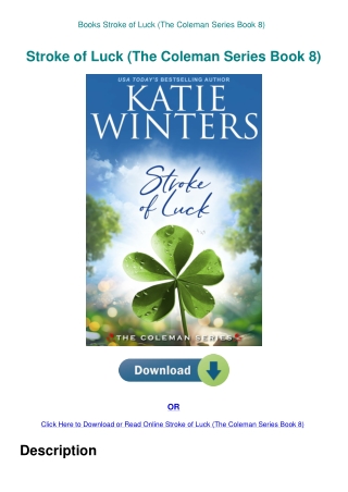 Books Stroke of Luck (The Coleman Series Book 8)