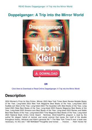 READ Books Doppelganger A Trip into the Mirror World