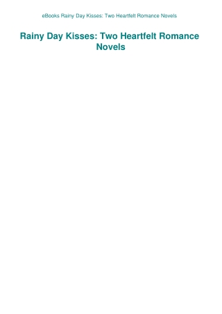 eBooks Rainy Day Kisses Two Heartfelt Romance Novels