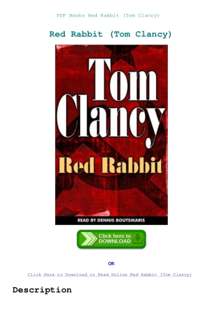 PDF Books Red Rabbit (Tom Clancy)