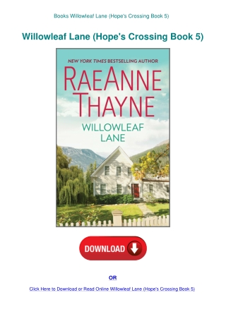 Books Willowleaf Lane (Hope's Crossing Book 5)
