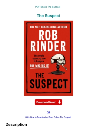 PDF Books The Suspect