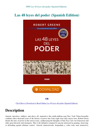 PDF Las 48 leyes del poder (Spanish Edition)